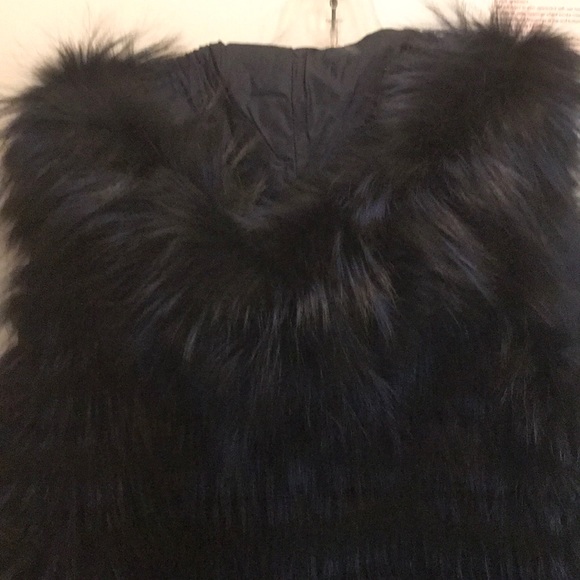 Dyed Blue Fox Fur Vest